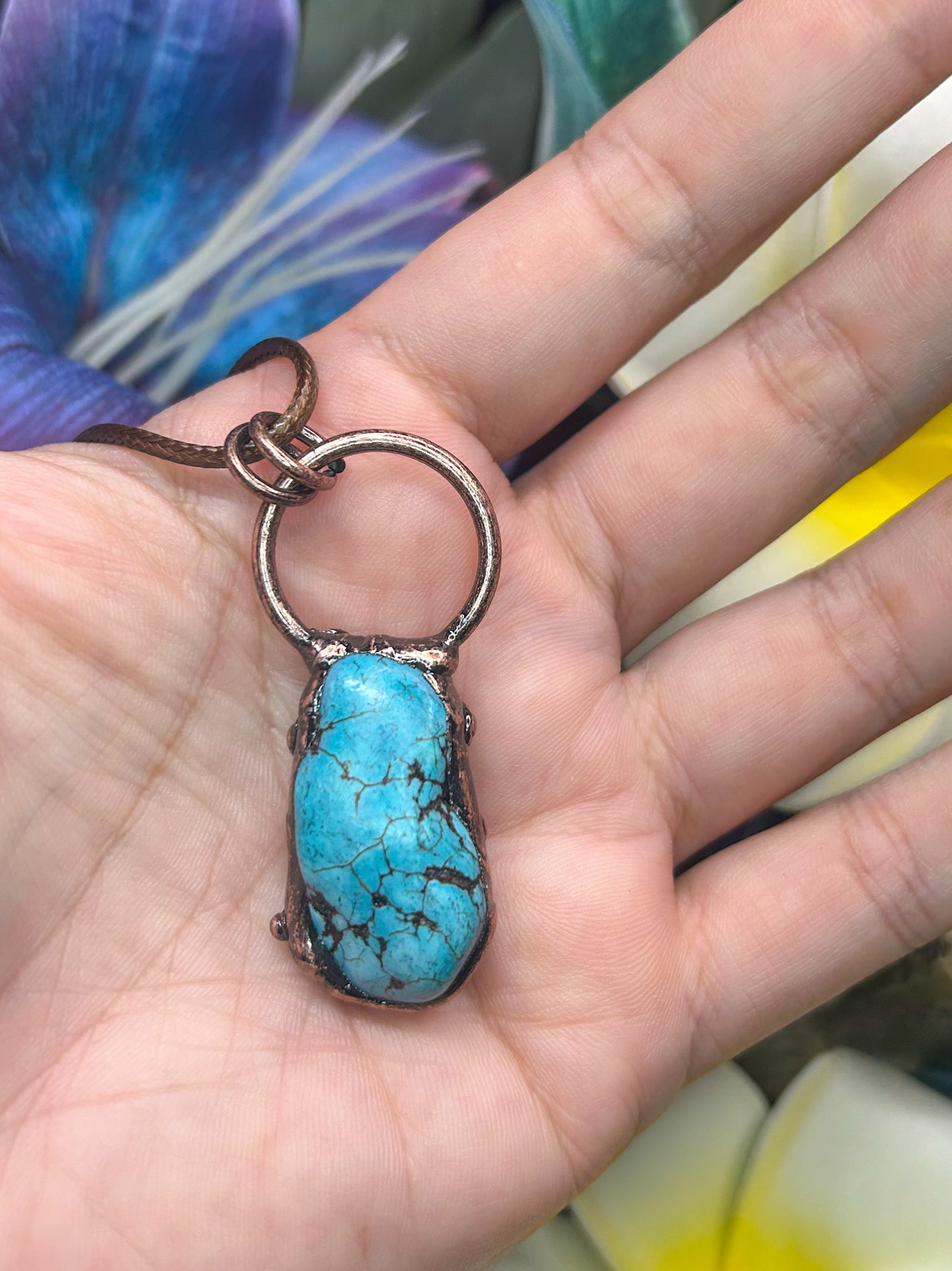 Turquoise Howlite Pendant TH03