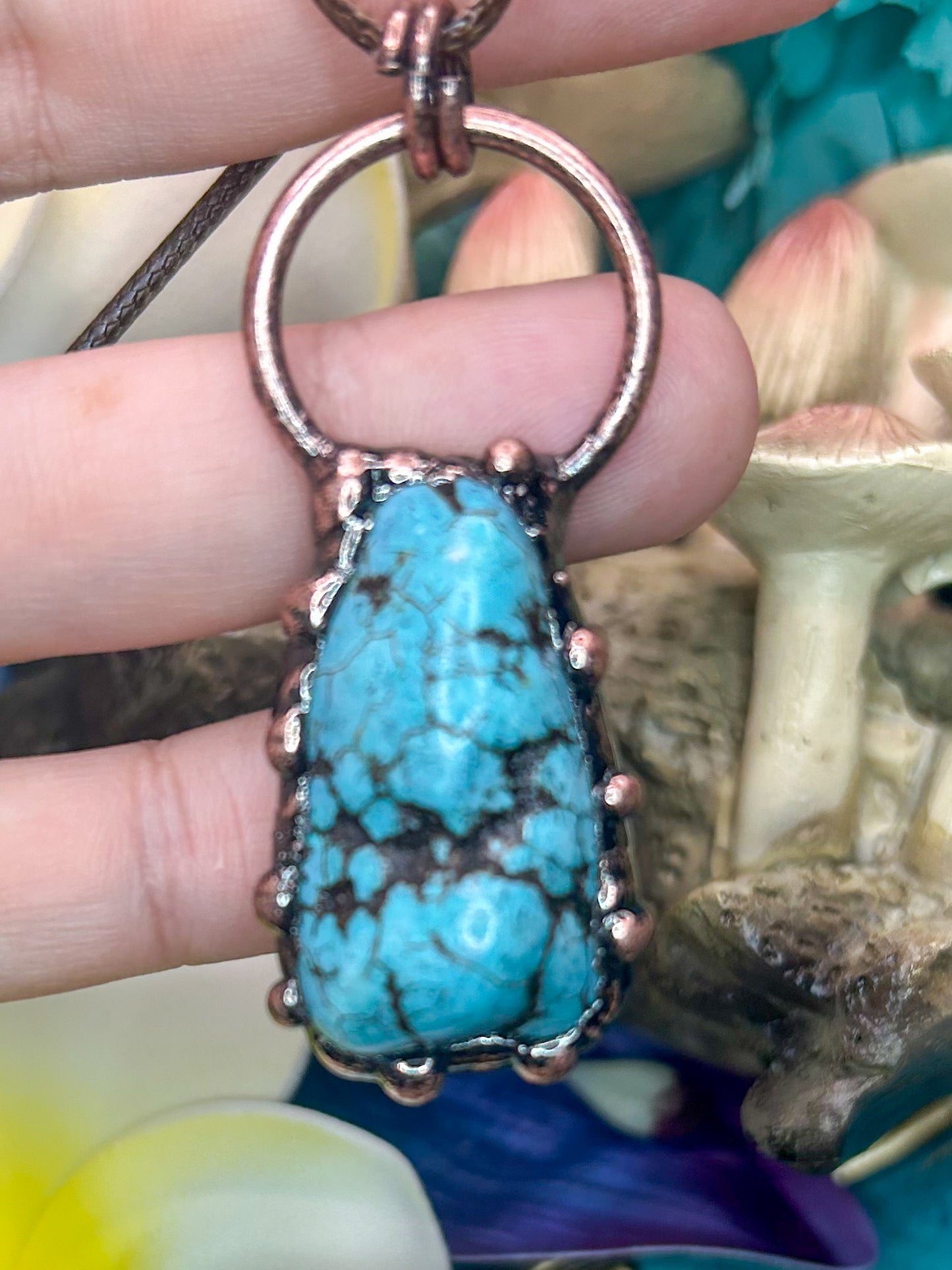 Turquoise Howlite Pendant TH04
