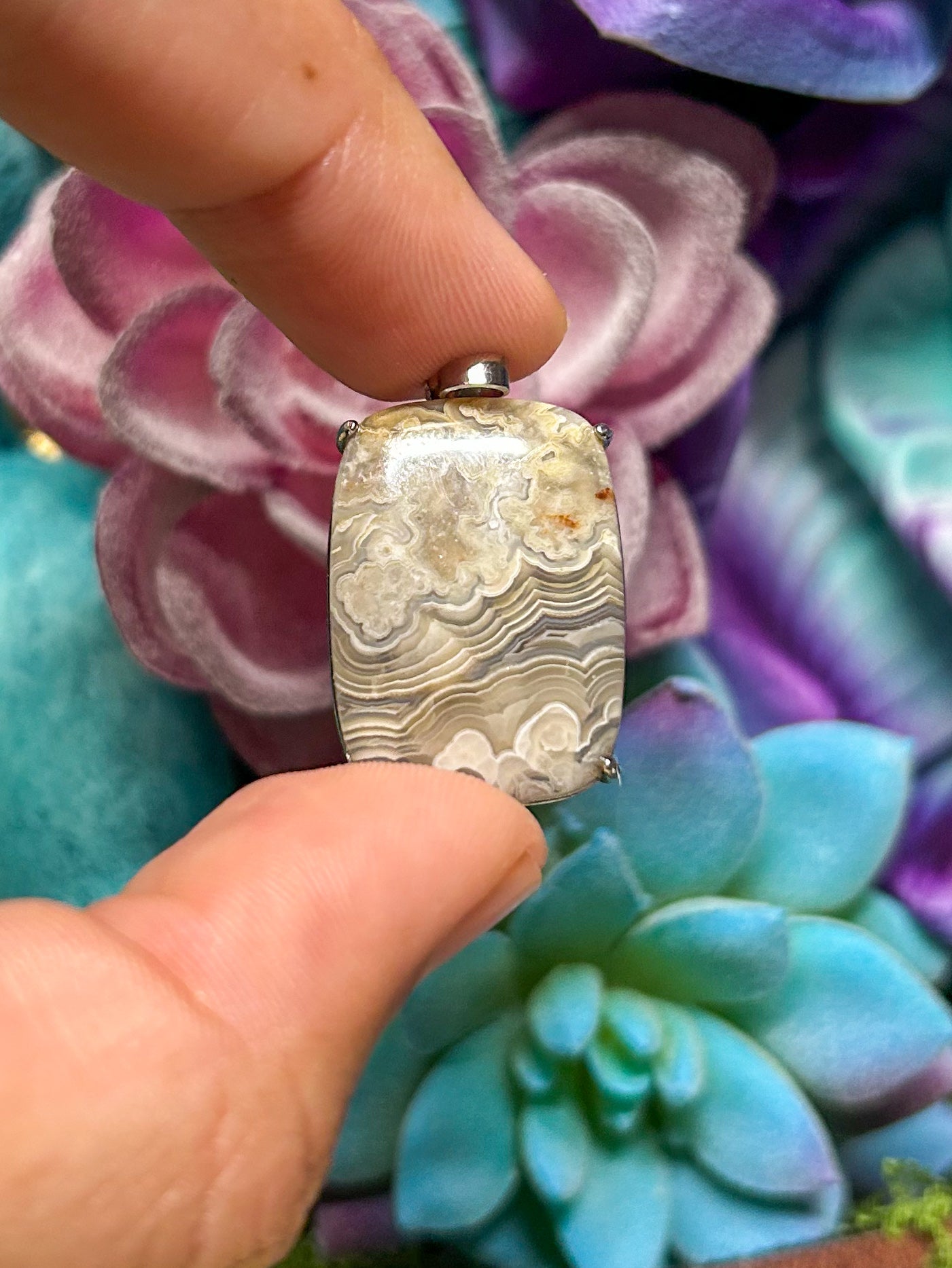 Crazy Lace Agate Pendant CL02