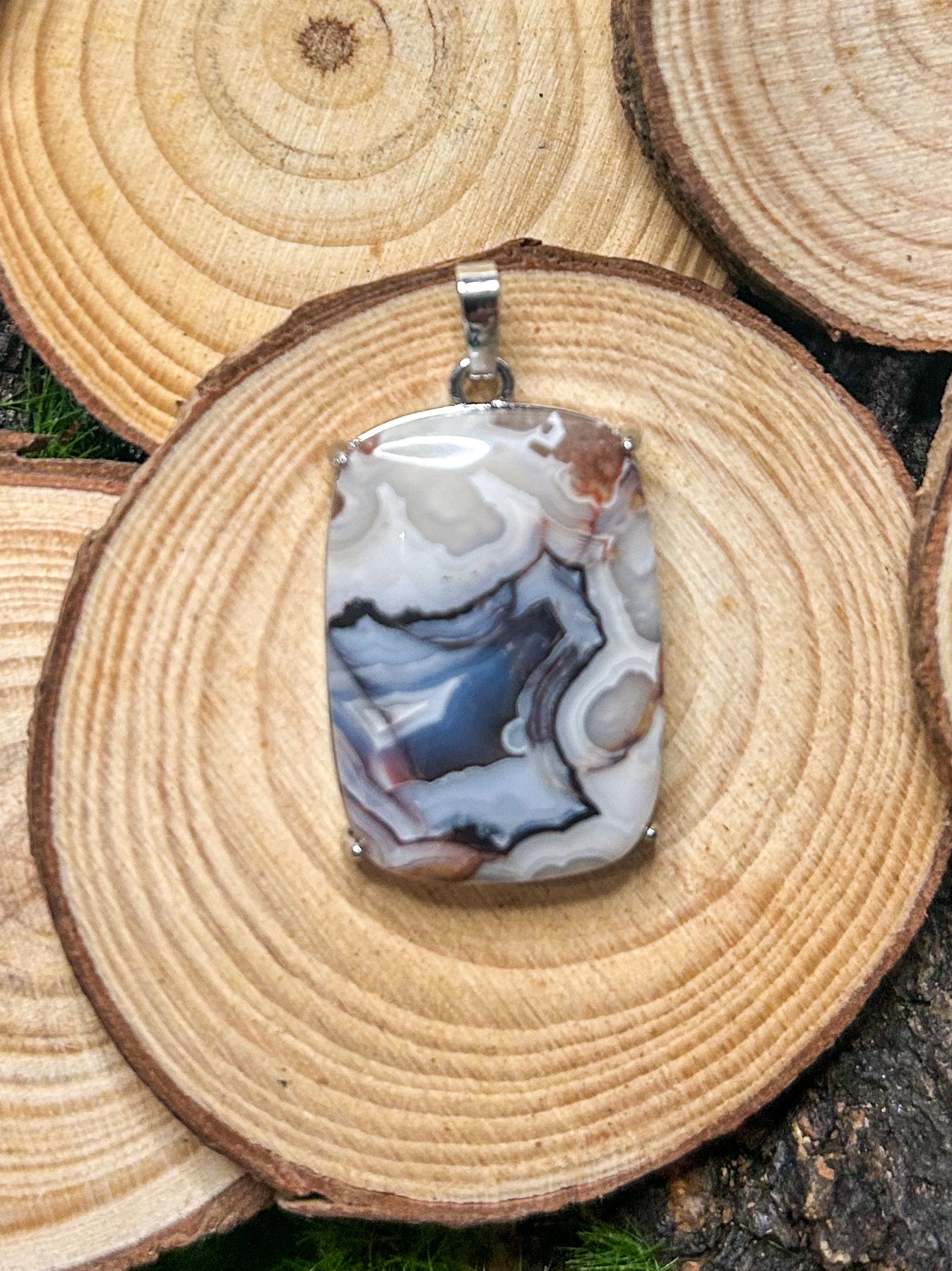 Crazy Lace Agate Pendant CL04