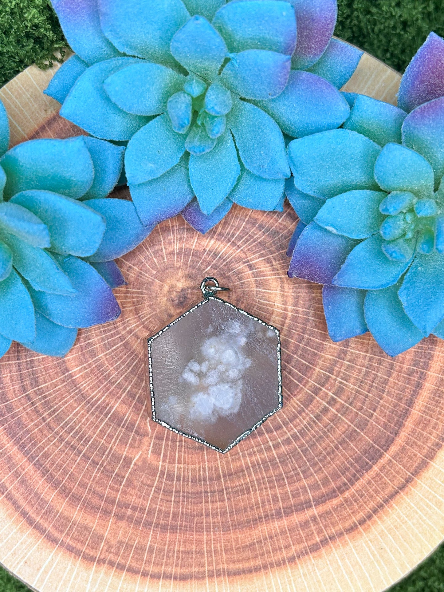 Cherry Blossom Agate Pendant CB22