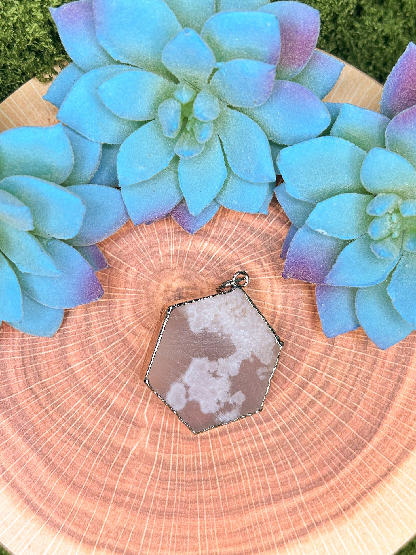 Cherry Blossom Agate Pendant CB28