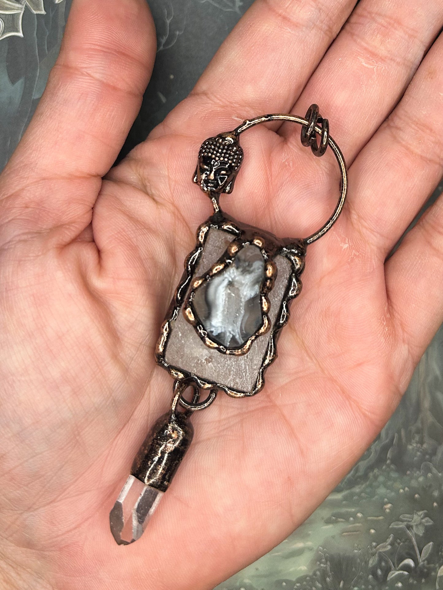 Agate Geode Pendant AG09