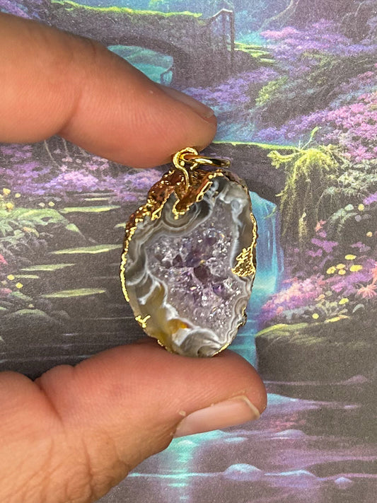 Agate Geode Pendant AG42