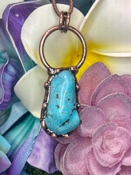 Turquoise Howlite Pendant TH03