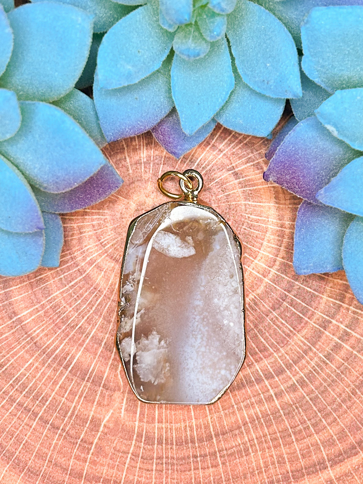 Cherry Blossom Agate Pendant CB02