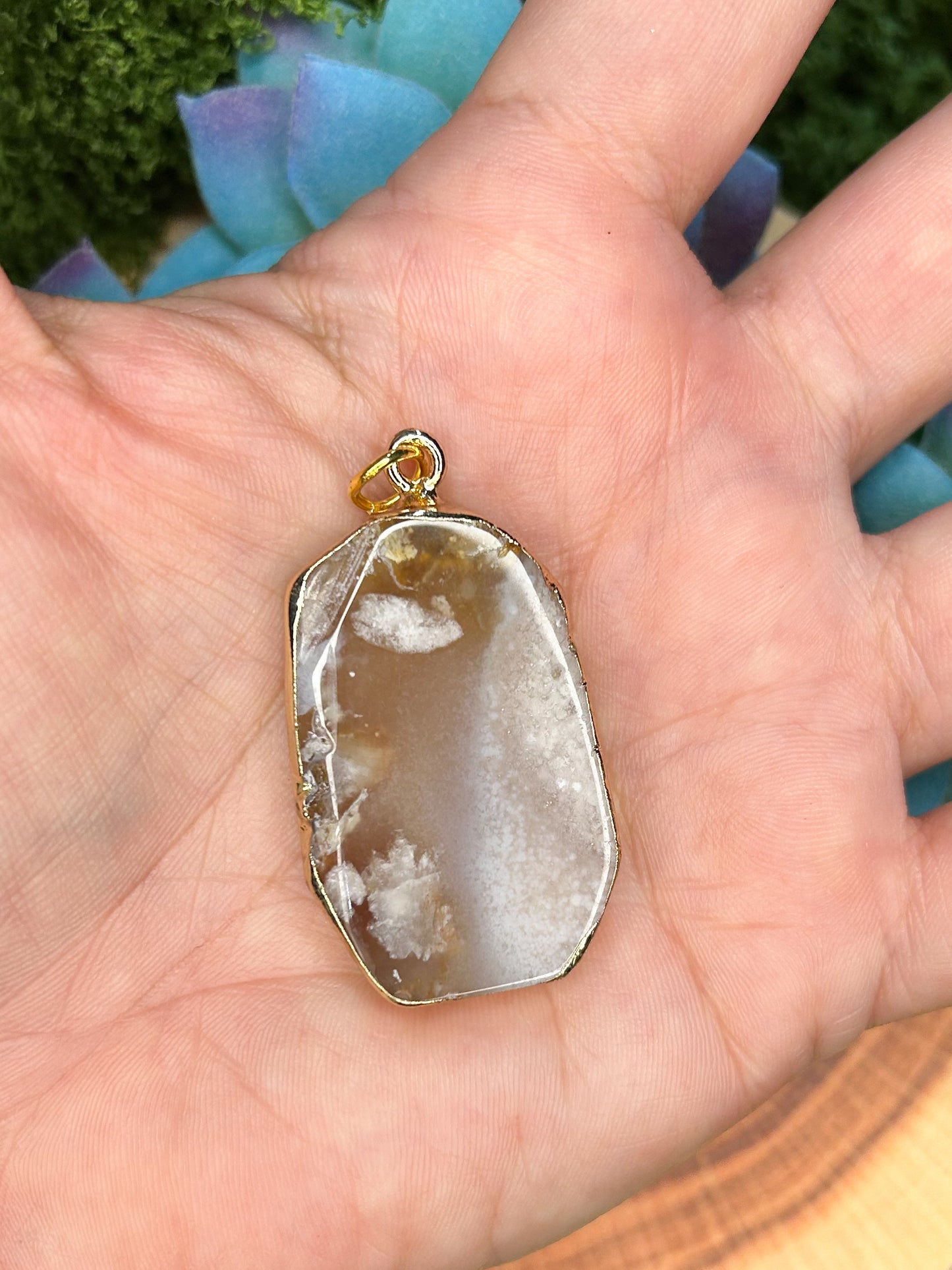 Cherry Blossom Agate Pendant CB02