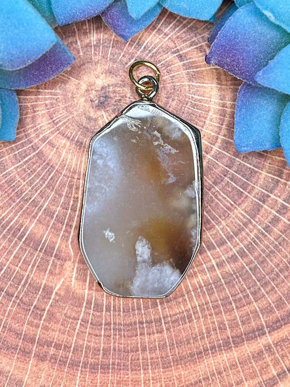 Cherry Blossom Agate Pendant CB02