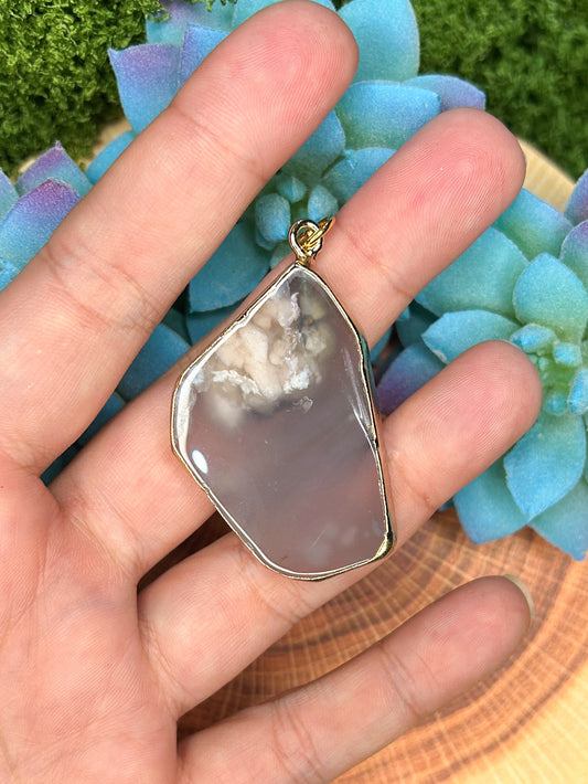 Cherry Blossom Agate Pendant CB03