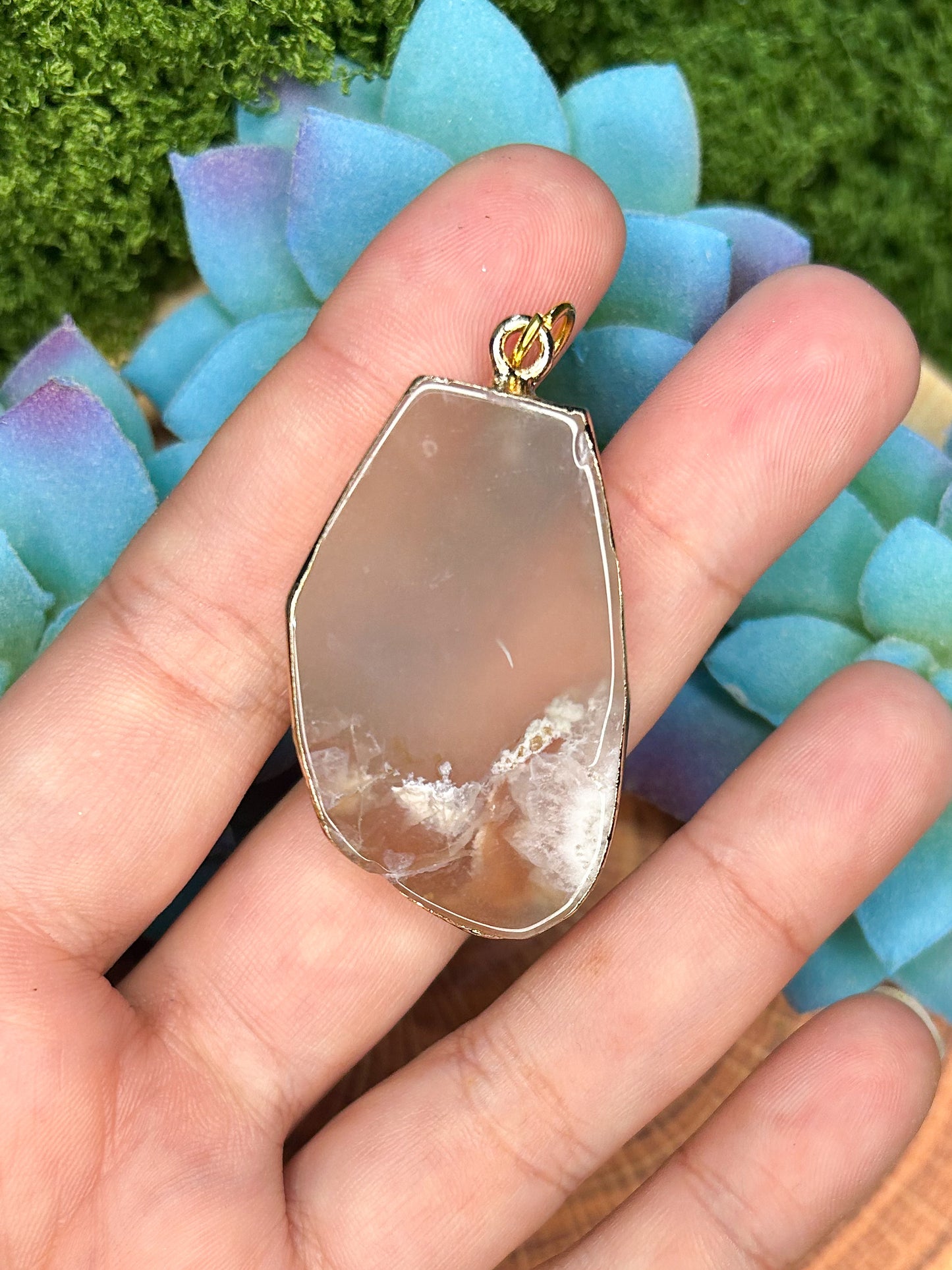 Cherry Blossom Agate Pendant CB04