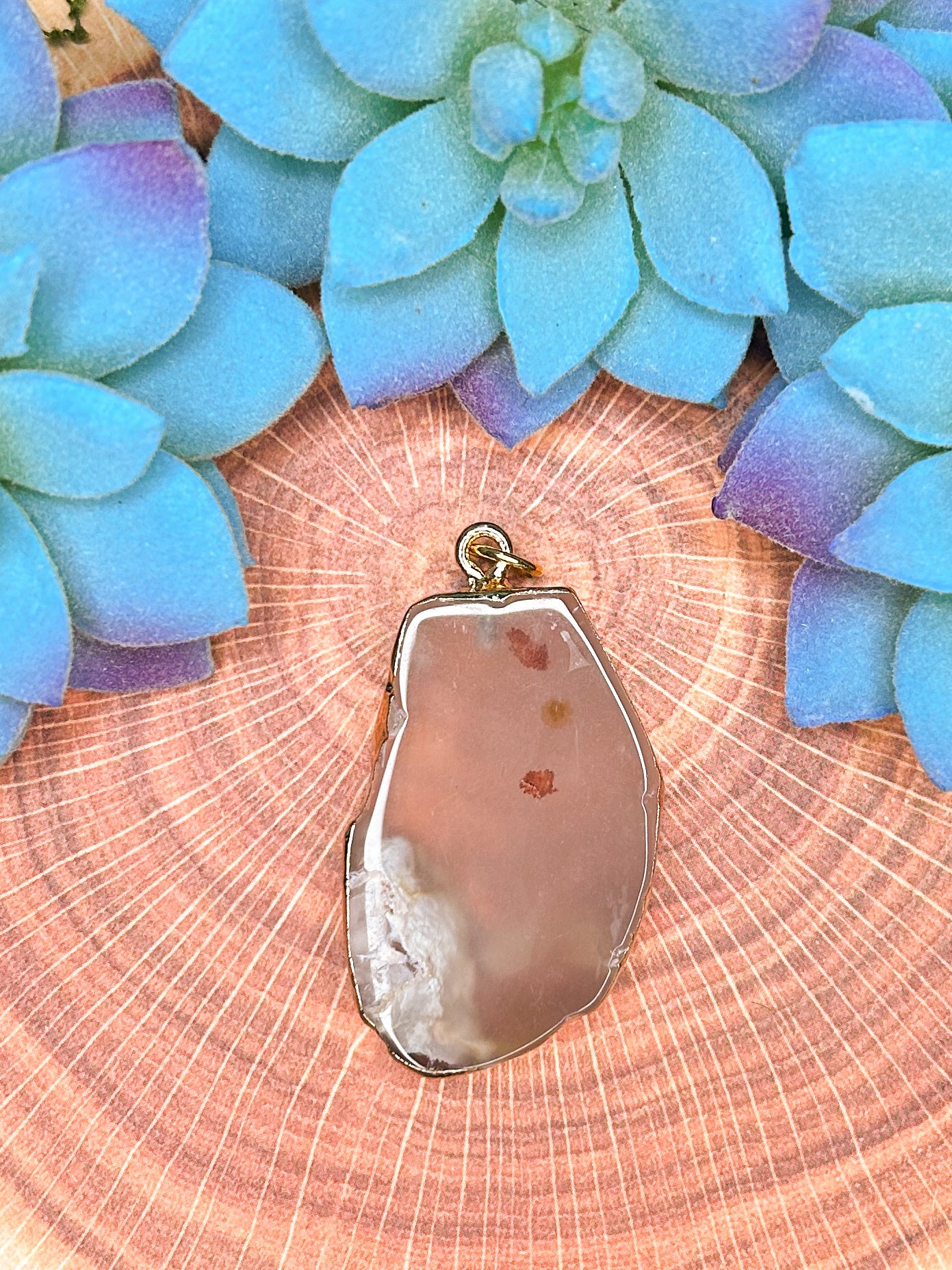 Cherry Blossom Agate Pendant CB04