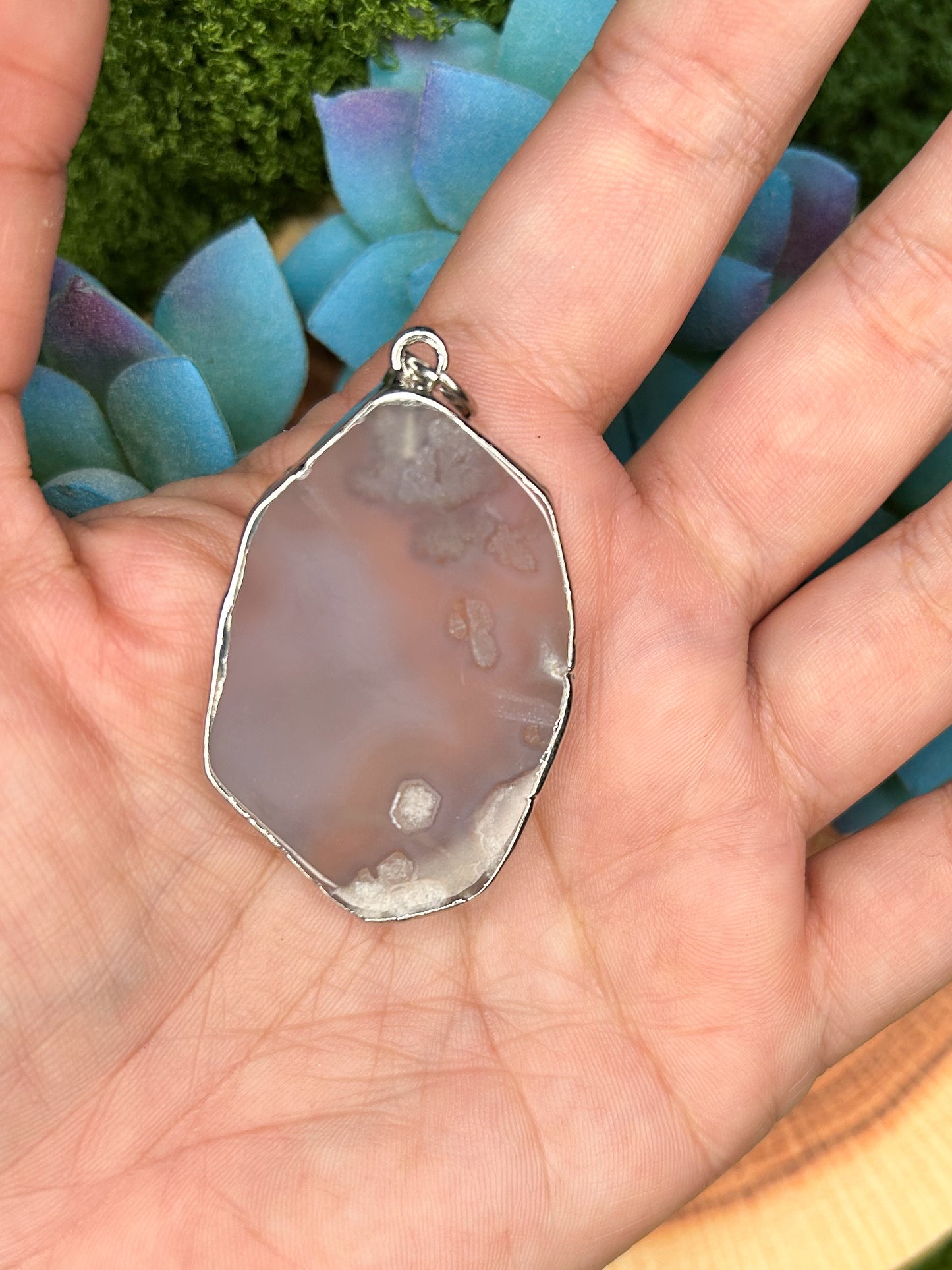 Cherry Blossom Agate Pendant CB07