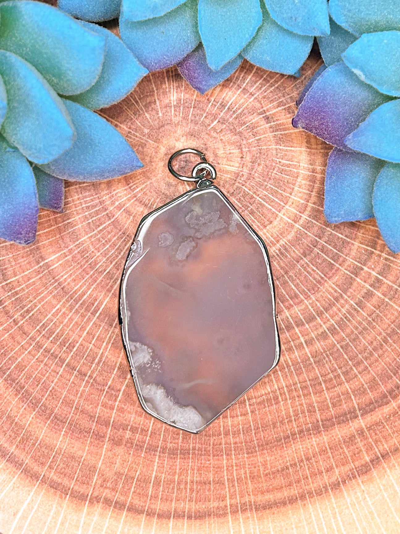 Cherry Blossom Agate Pendant CB07