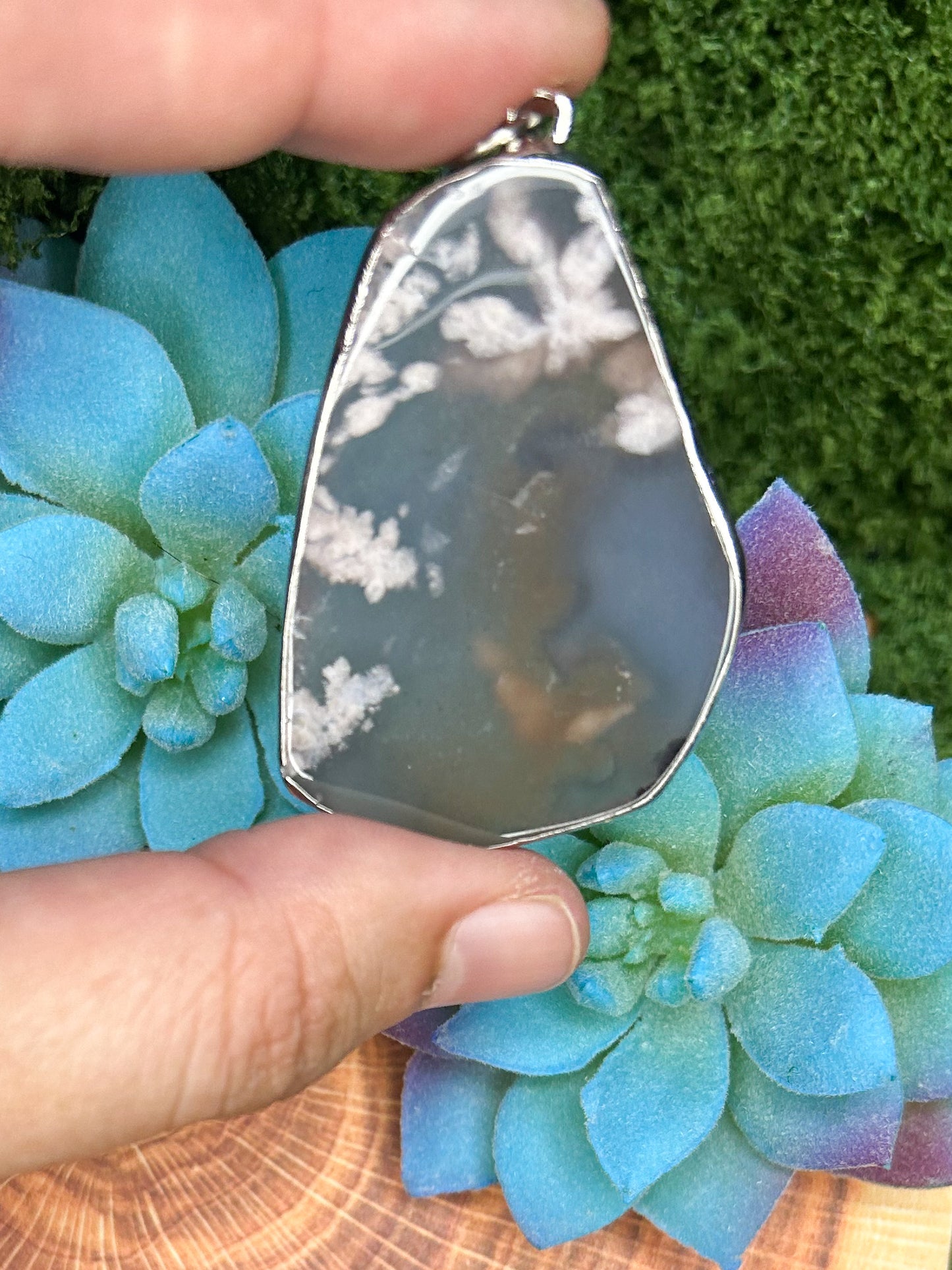 Cherry Blossom Agate Pendant CB10