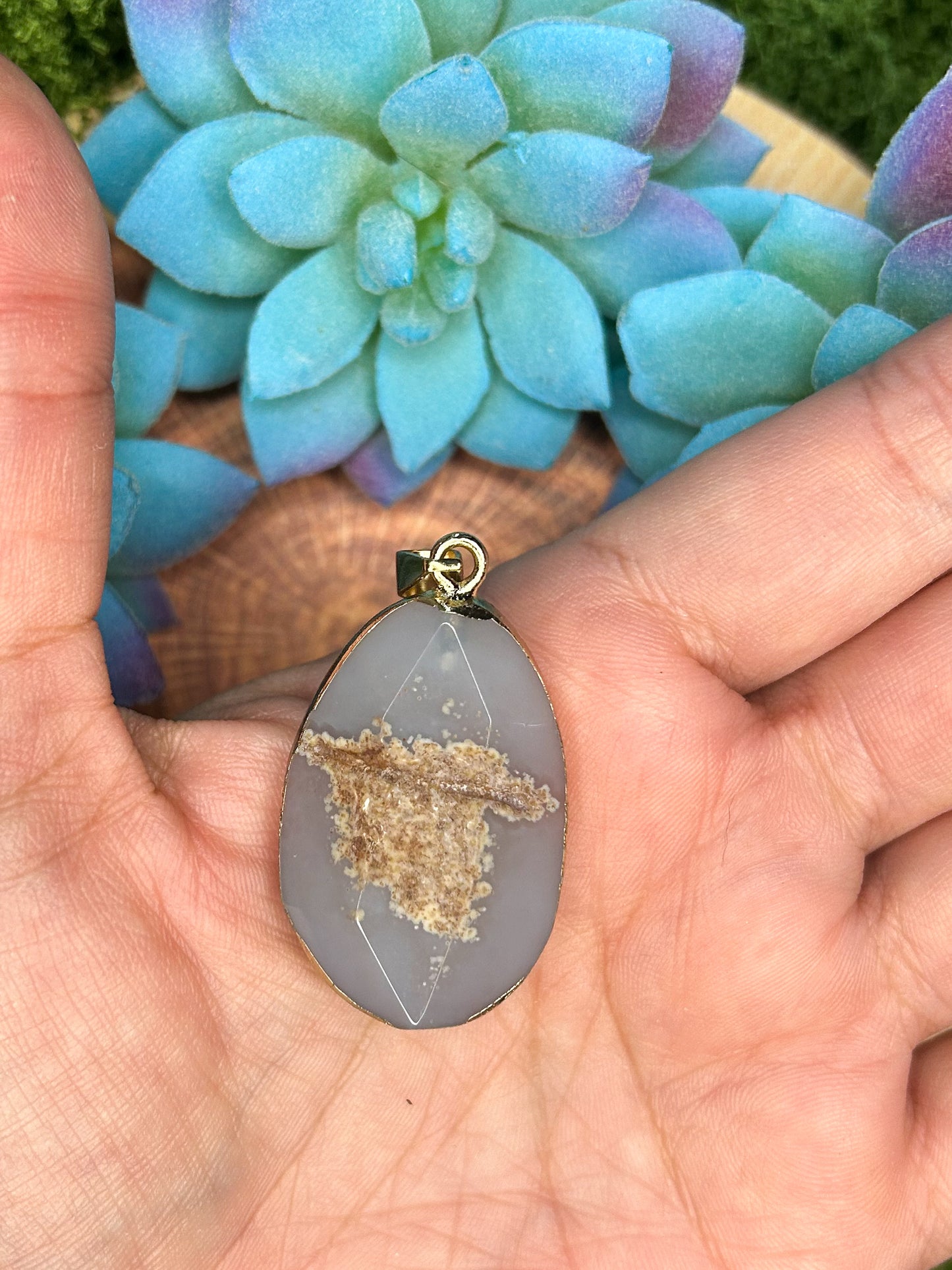 Cherry Blossom Agate Pendant CB20