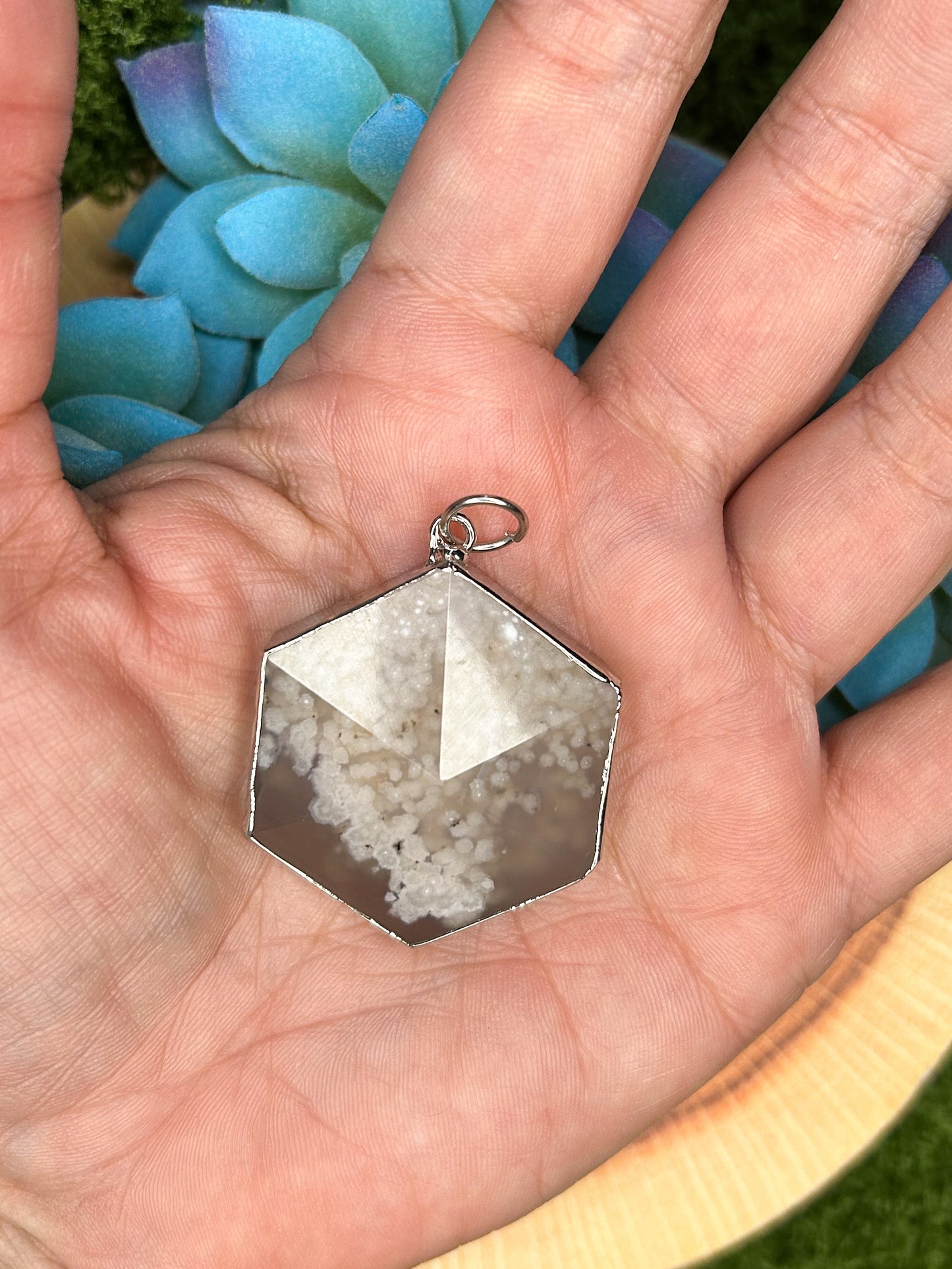 Cherry Blossom Agate Pendant CB26